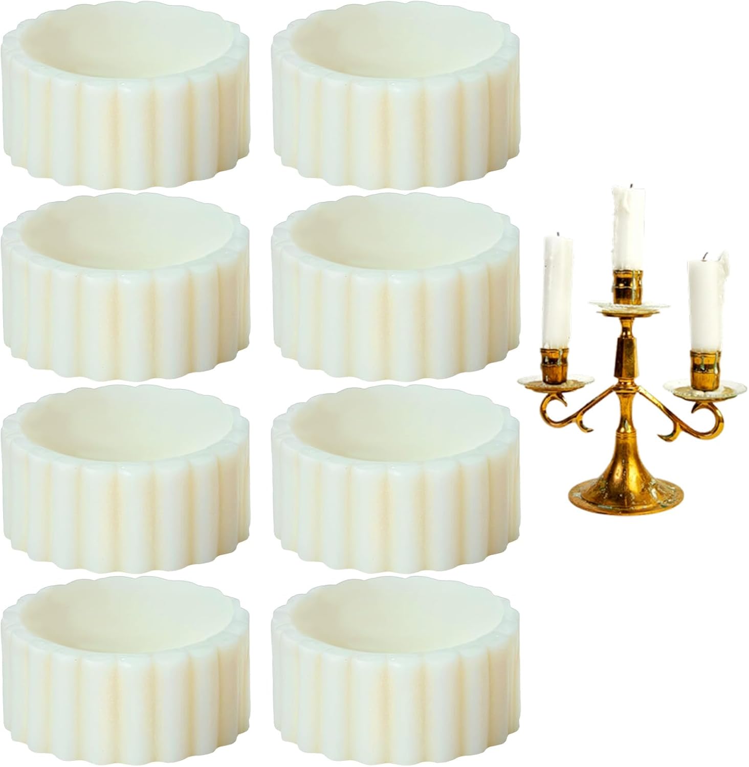 Skiennix Silicone Taper Candle Hugger Grips - 8PCS Candle Holders for Weddings & Home Decor
