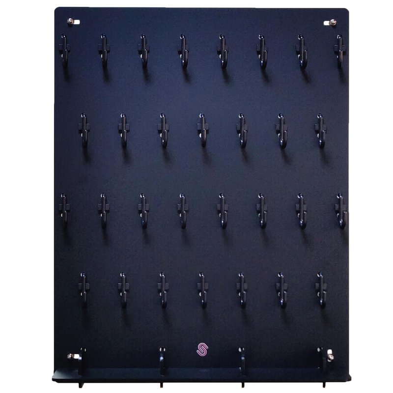 PROSPACE P0015 Acrylic Key Hooks with 30 Hooks Upgrade Thick Buckle 14 3/4ʺW x 18 3/4ʺL Wall-Mounted Key Hanging Board for Garage, Car Dealer, Office, Hotel, Real Estate (Matte Black with Pallet x2)