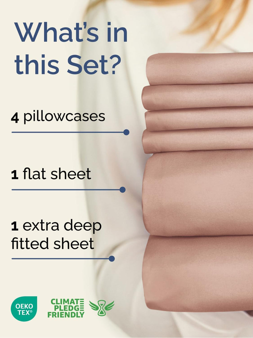 Skiennix Extra Deep King Sheet Set - 6 Piece Breathable Cooling Bedding - Soft, Wrinkle-Free Mauve