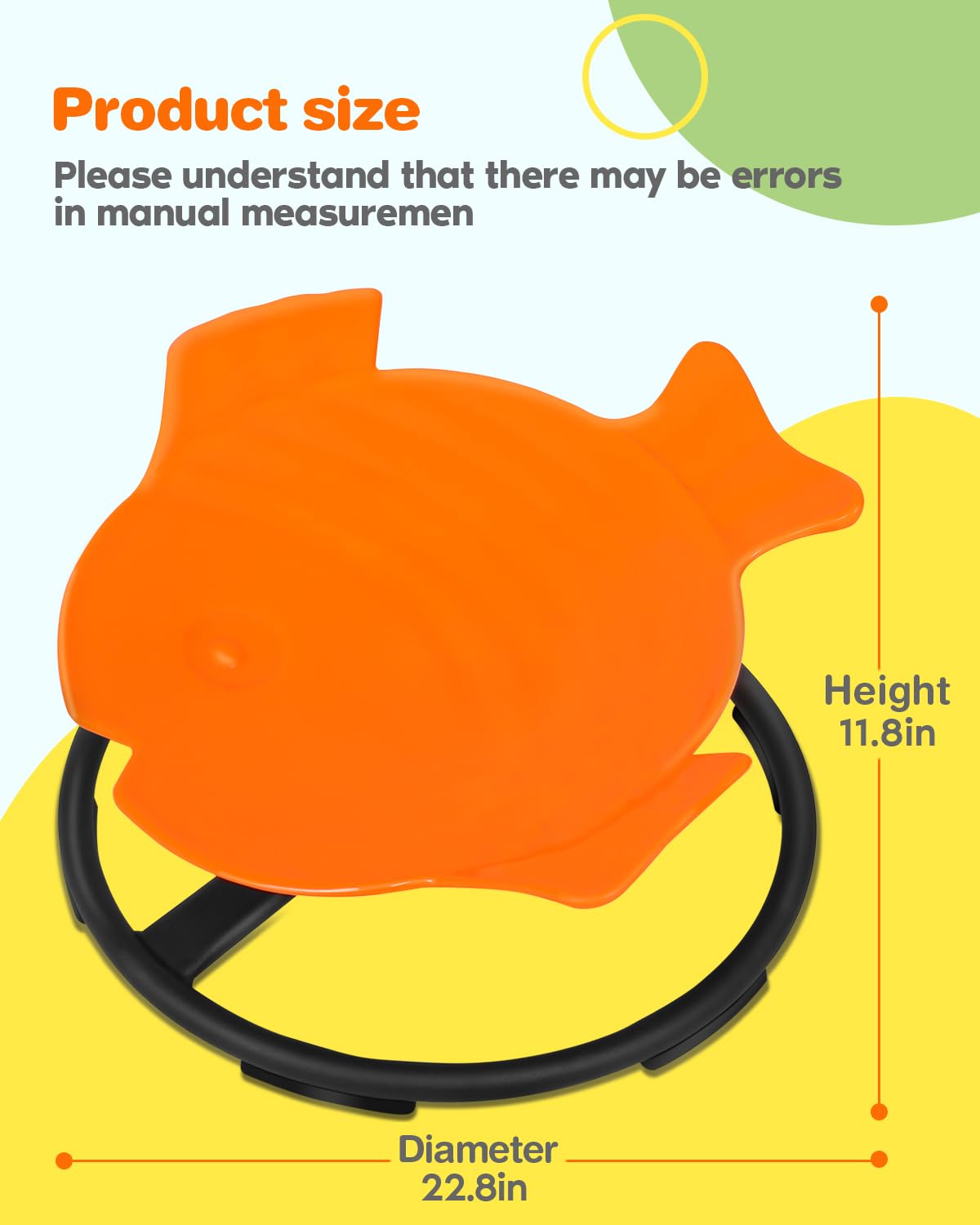 FAHKNS Spin Sensory Chair for Kids, Body Balance Physical Therapy Equipment Sit and Spin Swivel Chair,Sensory Toy Kids Toy Swivel Chair Indoor Outdoor Play Aged 3+