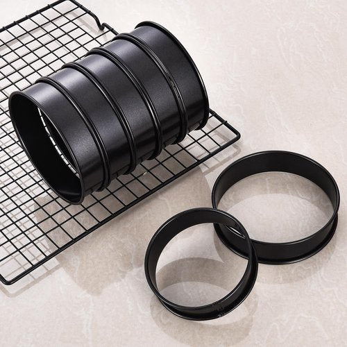 KUAYB 12Packs Crumpet Rings Nonstick 4 Inch English Muffin Ring Stainless Steel Double Rolled Tart Rings Metal Pastry Cooking Baking Ring Molds