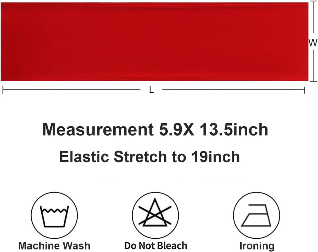 Red Chair Sashes 50 Pack | Spandex Chair Bands for Wedding & Party Decor - Elegant Red