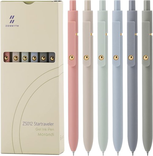 Ddaowanx Gel Pens - 6 Pcs Fine Point Black Ink Pens for Smooth Writing | Cute Office Supplies for Women