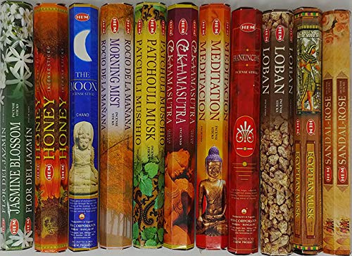 Natural Incense Sticks Variety Pack - 12 Assorted Fragrances (240 Sticks)