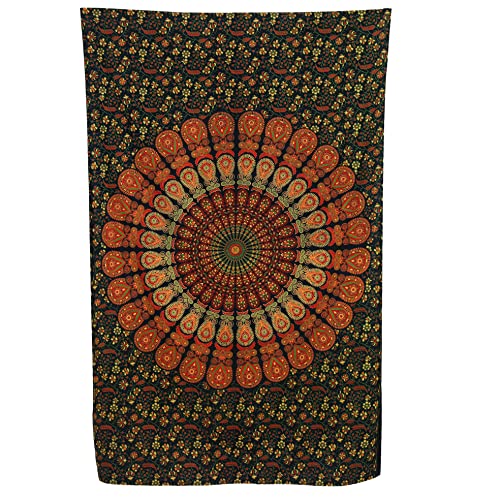 Organic Cotton Mandala Tapestry Wall Hanging - Twin Bedspread Throw