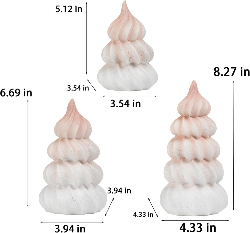 Regine Switzerland Christmas Decorations - Resin Fantasy Meringue Tree Ornaments | 10" x 10" x 17" for Home Decor