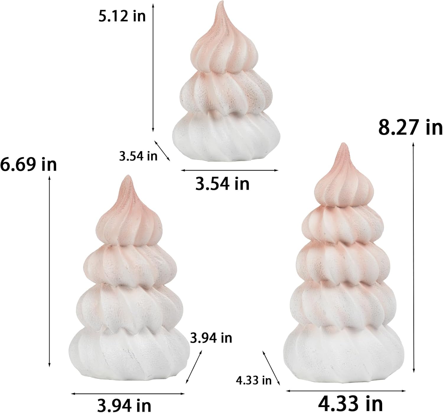Regine Switzerland Christmas Decorations - Resin Fantasy Meringue Tree Ornaments | 10" x 10" x 17" for Home Decor