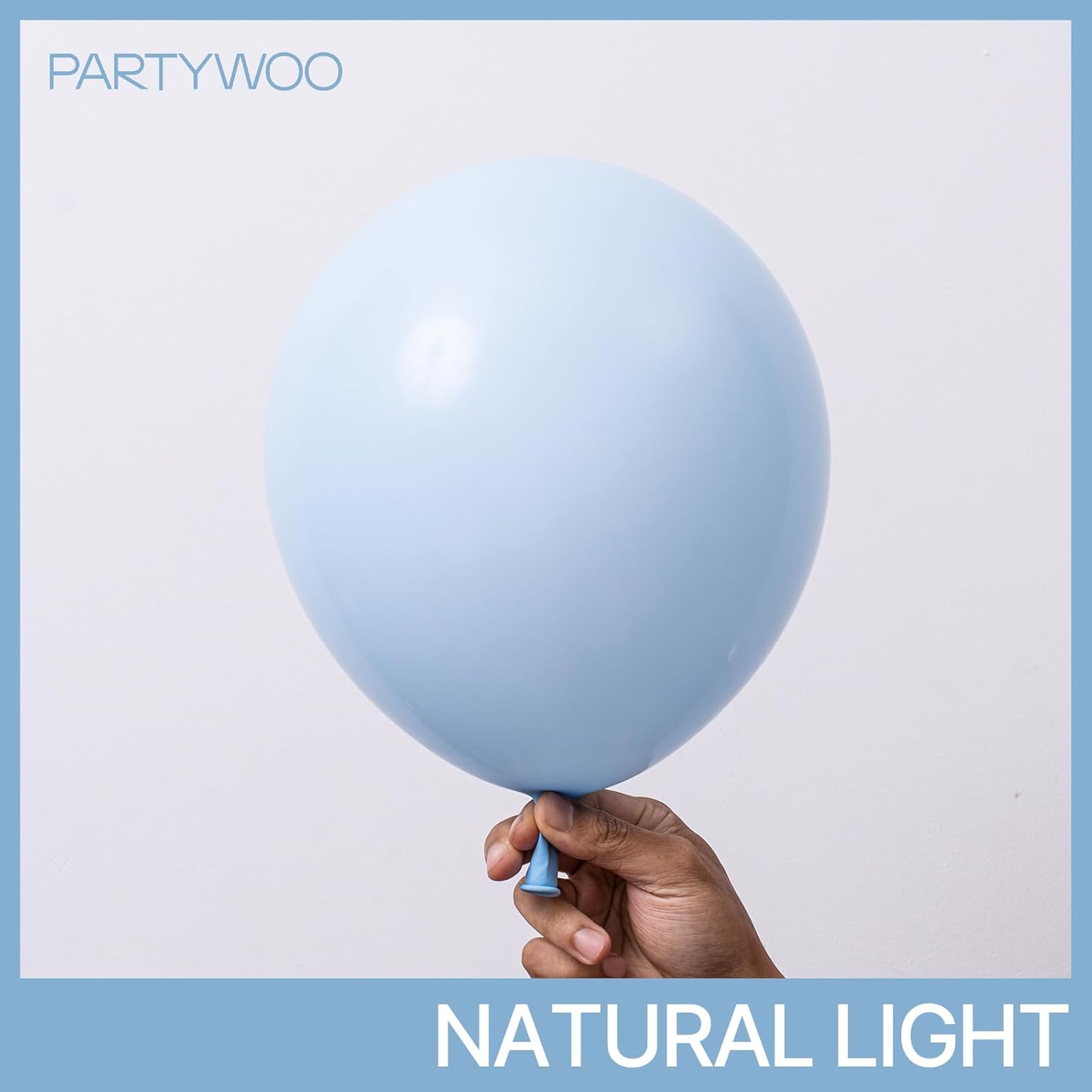 PartyWoo Baby Blue Balloons - 101pcs 12 Inch Light Pastel Aqua Blue for Celebrations & Events
