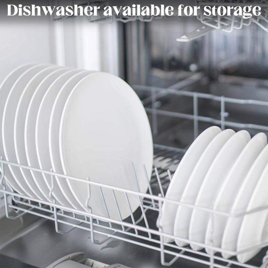 Coobbar Melamine Dinner Plates Set - 8 Pcs Break-Resistant White Melamine Salad Plates, Shatterproof Dinnerware for Indoor & Outdoor Use, Lightweight, Stackable & Dishwasher Safe (10 Inches)