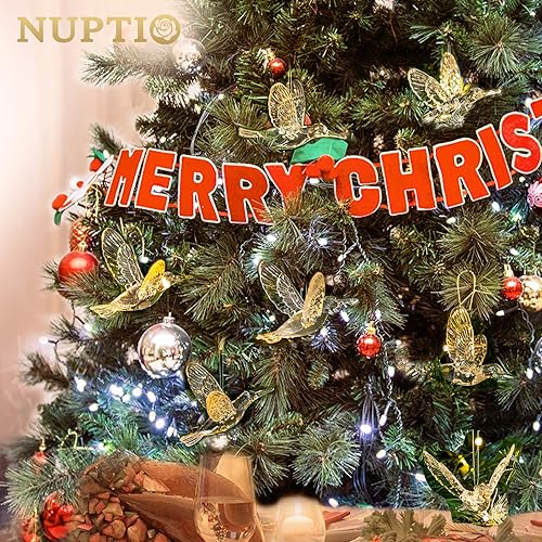 NUPTIO 100 Pcs Acrylic Flying Bird Hanging Ornaments for Decorations