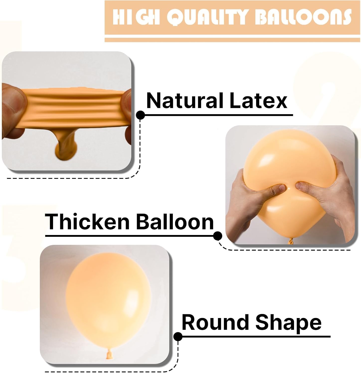 PartyWoo Nude Balloons - 101pcs 12 Inch Apricot Latex Helium Balloons for Boho Theme Parties