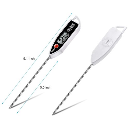 Meat Food Thermometer - Digital Instant Read Cooking Thermometer for BBQ, Oil, Milk & More
