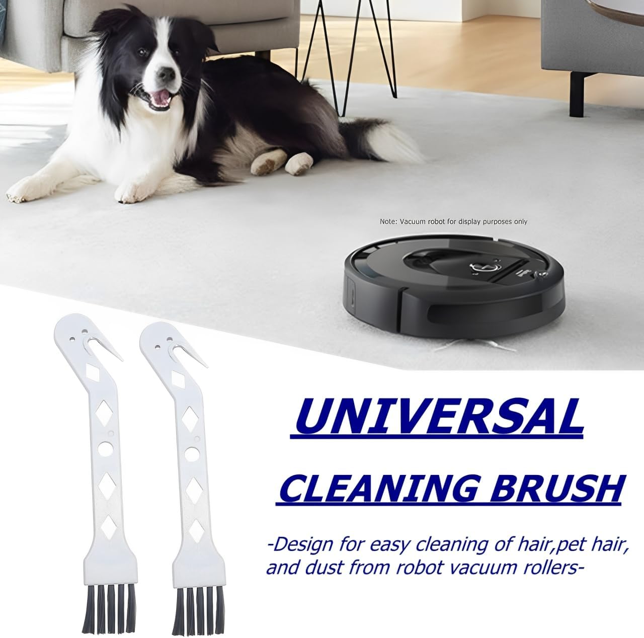 Skiennix Handheld Vacuum Cleaning Brush - Universal Tool for Hair, Pet Hair & Dust | 2 Pack