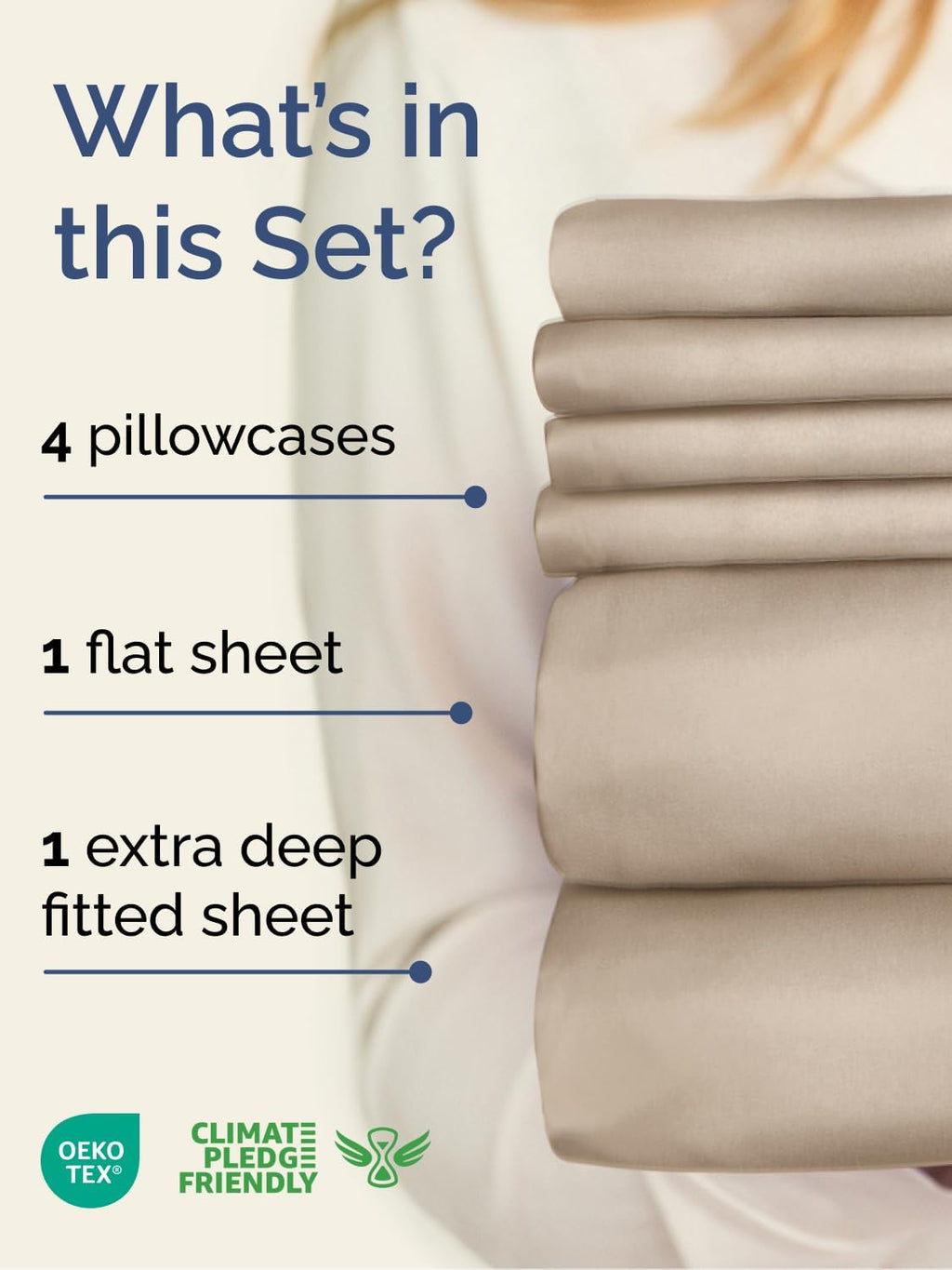 Skiennix Extra Deep Full Sheet Set - 6 Piece Breathable Cooling Bedding - Soft Wrinkle-Free Wheat Color
