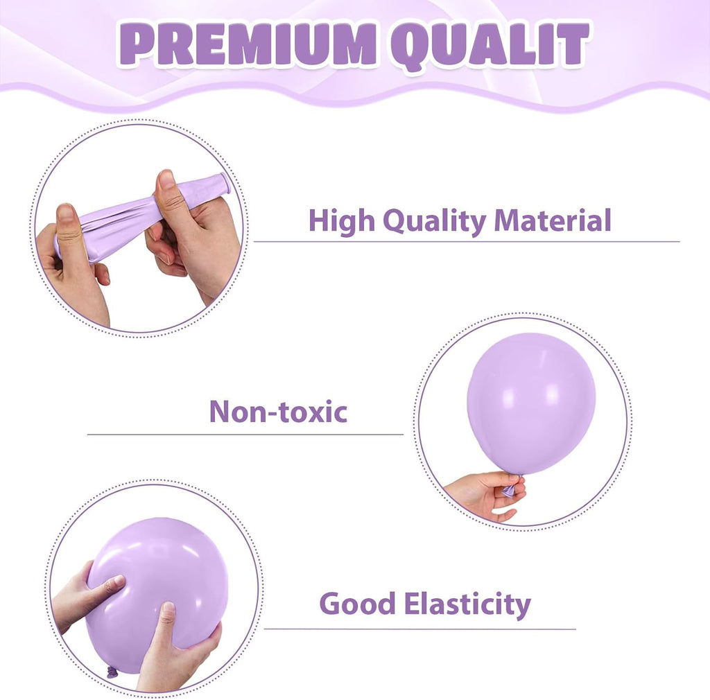 Skiennix 50pcs Pink & Purple Balloons - Macaron Heart Latex & Foil Star Balloons for Birthday & Baby Shower Decor
