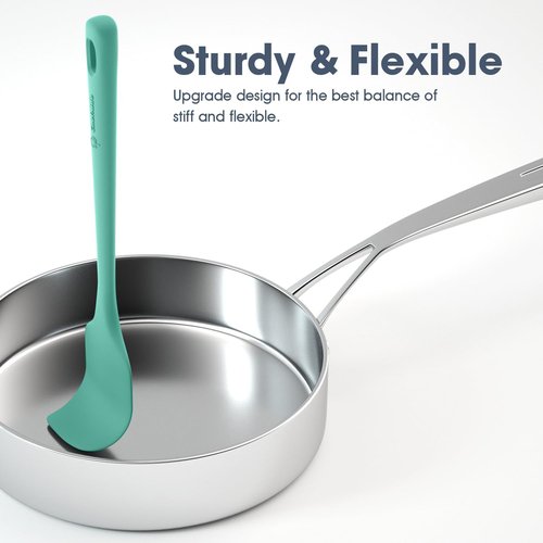 ChefAide Silicone Spatula Set - 5 Pieces, Ergonomic Heat-Resistant Design for Nonstick Cookware, 600°F