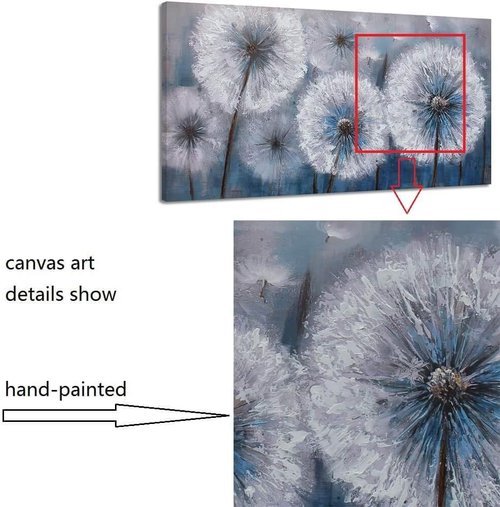 Large Dandelion Painting by [Brand Name] - Modern Canvas Wall Art for Living Room & Bedroom Decor