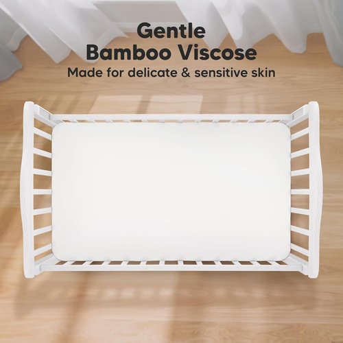 KeaBabies Baby Crib Sheets - Soft & Cozy 2-Pack Fitted Viscose Bamboo Toddler Bedding | 52x28 (Khaki)