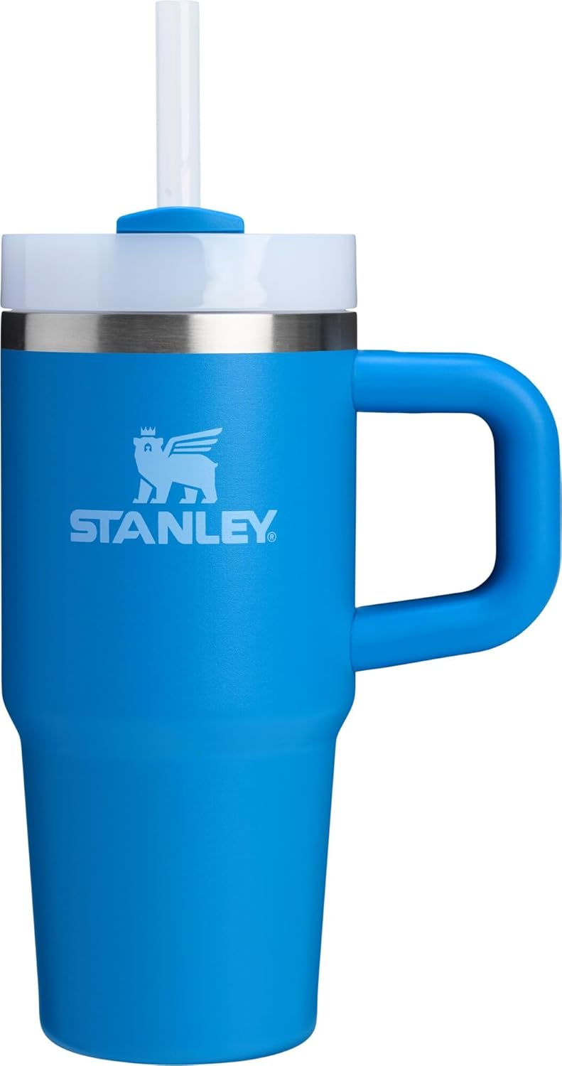 STANLEY Quencher H2.0 Tumbler - 14 oz Insulated Stainless Steel Cup with Handle & Straw | Azure Color