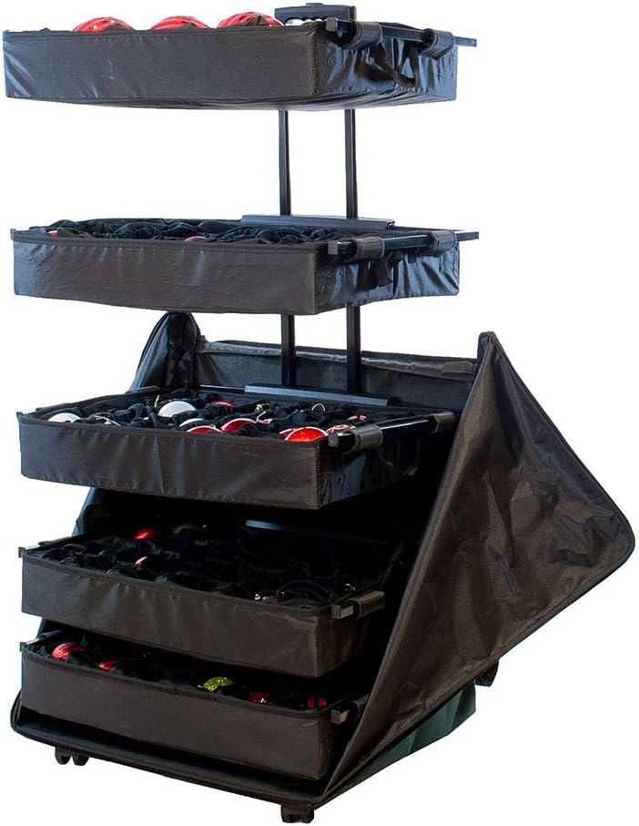 TreeKeeper Telescoping Ornament Storage Box - Adjustable Organizer for 120 Ornaments Up to 4 Inches | 5 Removable Trays