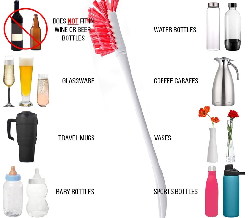 Soda Bottle Bundle 2-Pack Black 1L Carbonating + Deliqo 14" Bottles Cleaning Brush – For SodaStream Carbonating Water Seltzer