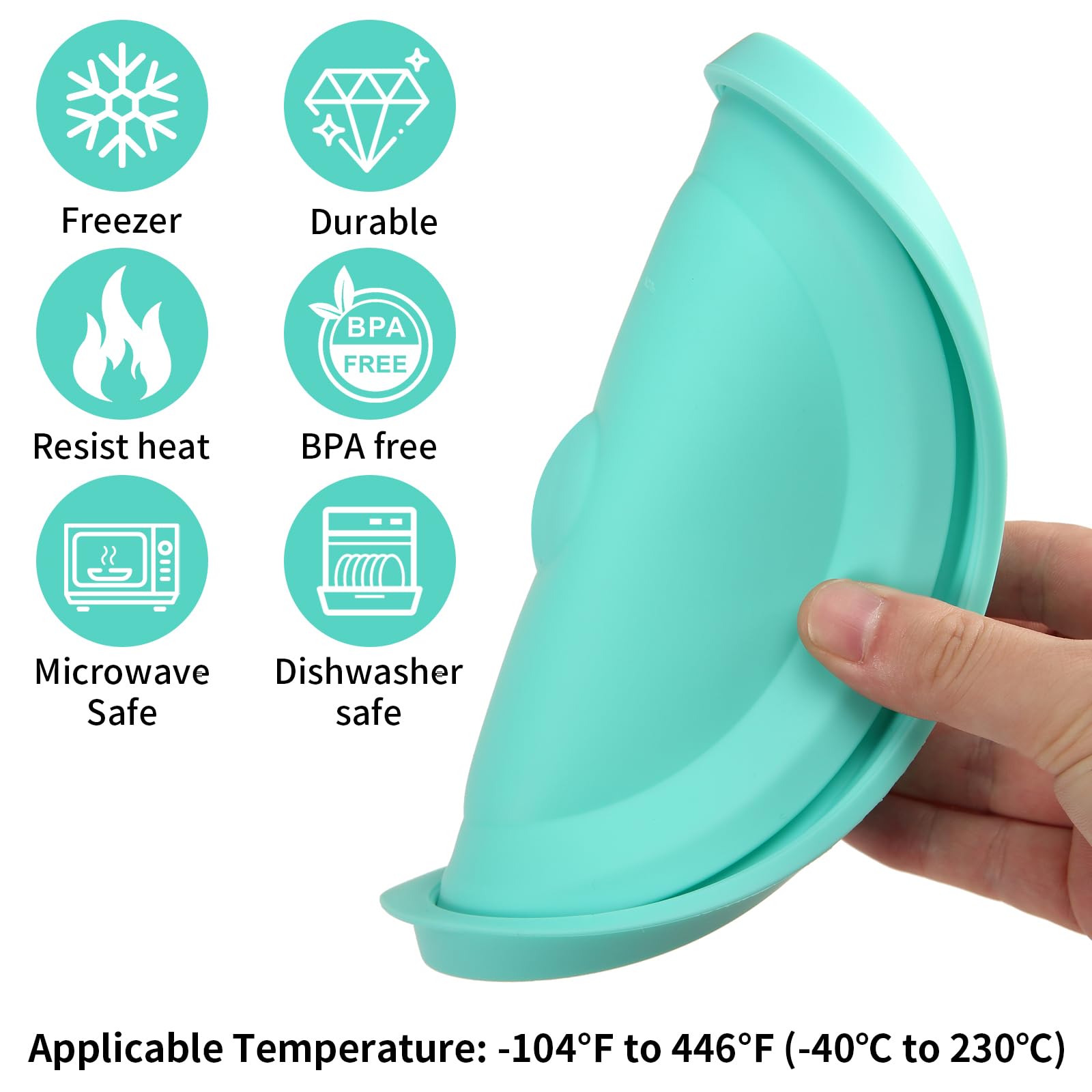 Replacement Lids for Pyrex 7201-PC 4 Cup, Silicone Round Storage Cover Lid for Anchor Hocking Glass Bowl 4 Pack with Date Mark