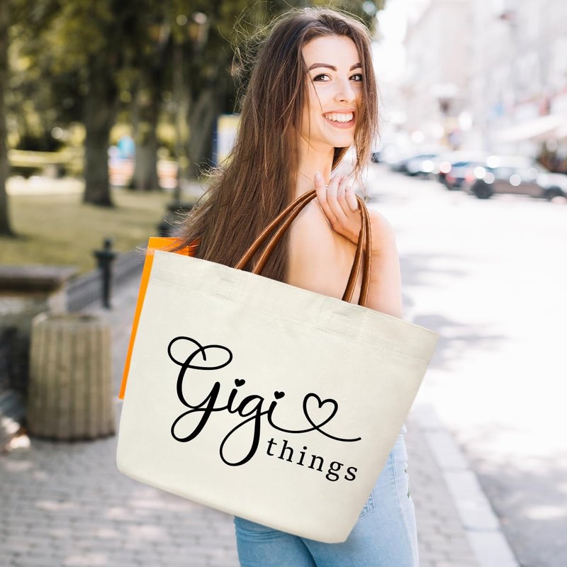 DOIUCRO Grandmother Gifts Canvas Tote Bag, Gigi Things Reusable Grocery Bags Appreciation Gifts for Mom - 04