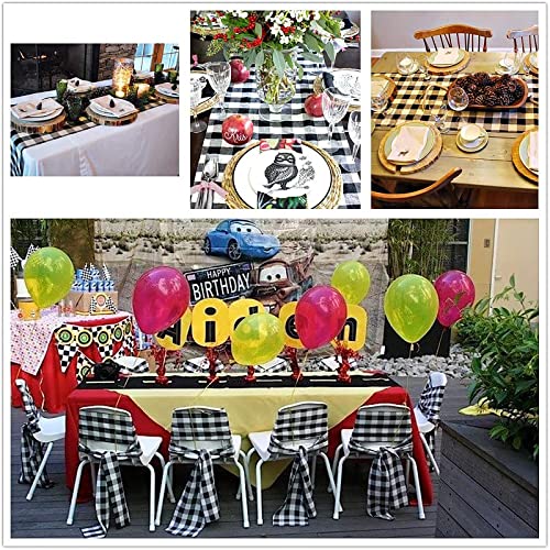 Buffalo Check Table Runner Black & White 14x108in - Farmhouse Decor