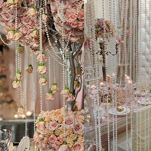 Light Beige 6mm Faux Pearl Beads Garland, 82FT Cuttable Pearl String for Wedding & DIY Crafts