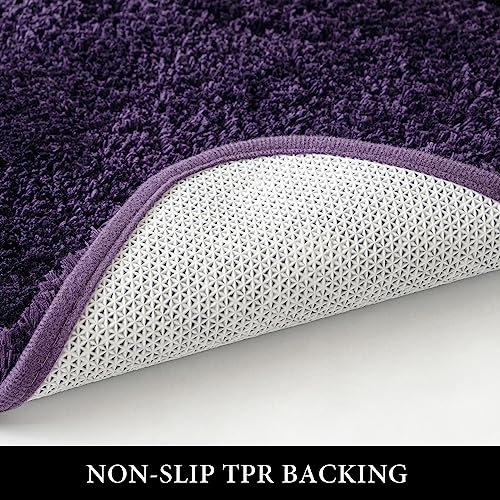 MIULEE Dark Purple Bathroom Rug Soft Microfiber Bath Mat 16x24