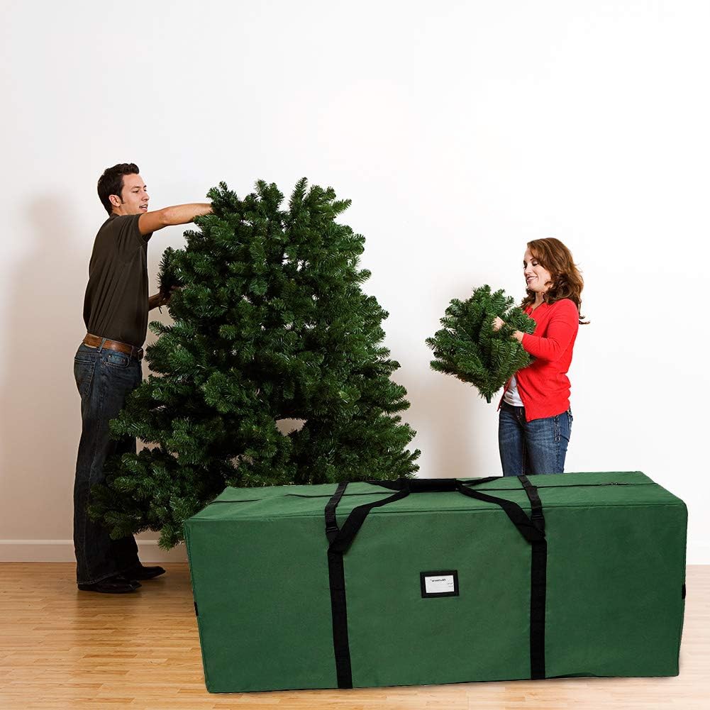 OurWarm Christmas Tree Storage Bag - Extra Large Heavy Duty Container with Zipper & Reinforced Handles | Fits 7.5ft Artificial Tree, 50" x 15" x 20", Green