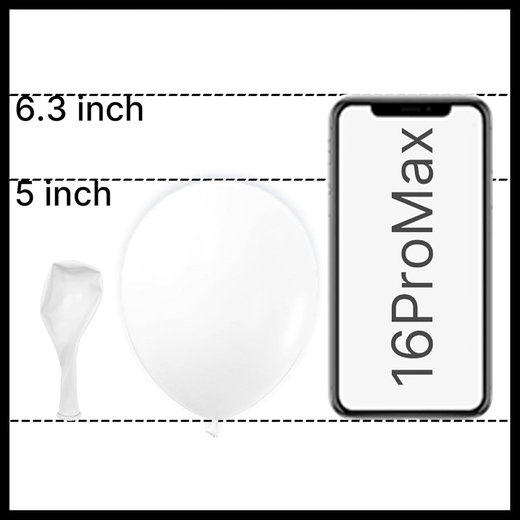 PartyWoo 5-Inch Matte White Balloons - 50 Pcs for Elegant Party & Wedding Decorations | Neutral Baby Shower Decor