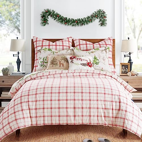 Levtex Home King Holiday Comforter Set - Red Sleigh Bells Design, 106x94