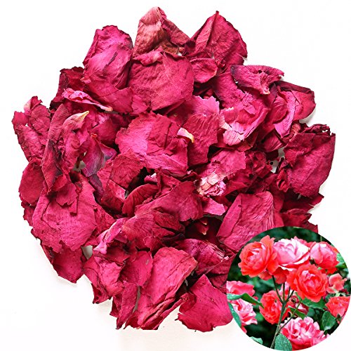 Natural Dried Red Rose Petals for Wedding Decor, Bath Soaks, and Crafting