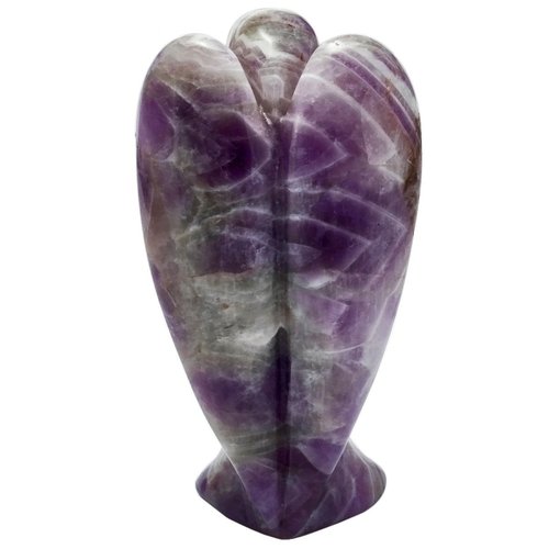 mookaitedecor Amethyst Crystal Pocket Guardian Angel Figurine Carved Gemstone Healing Statue 3 inch