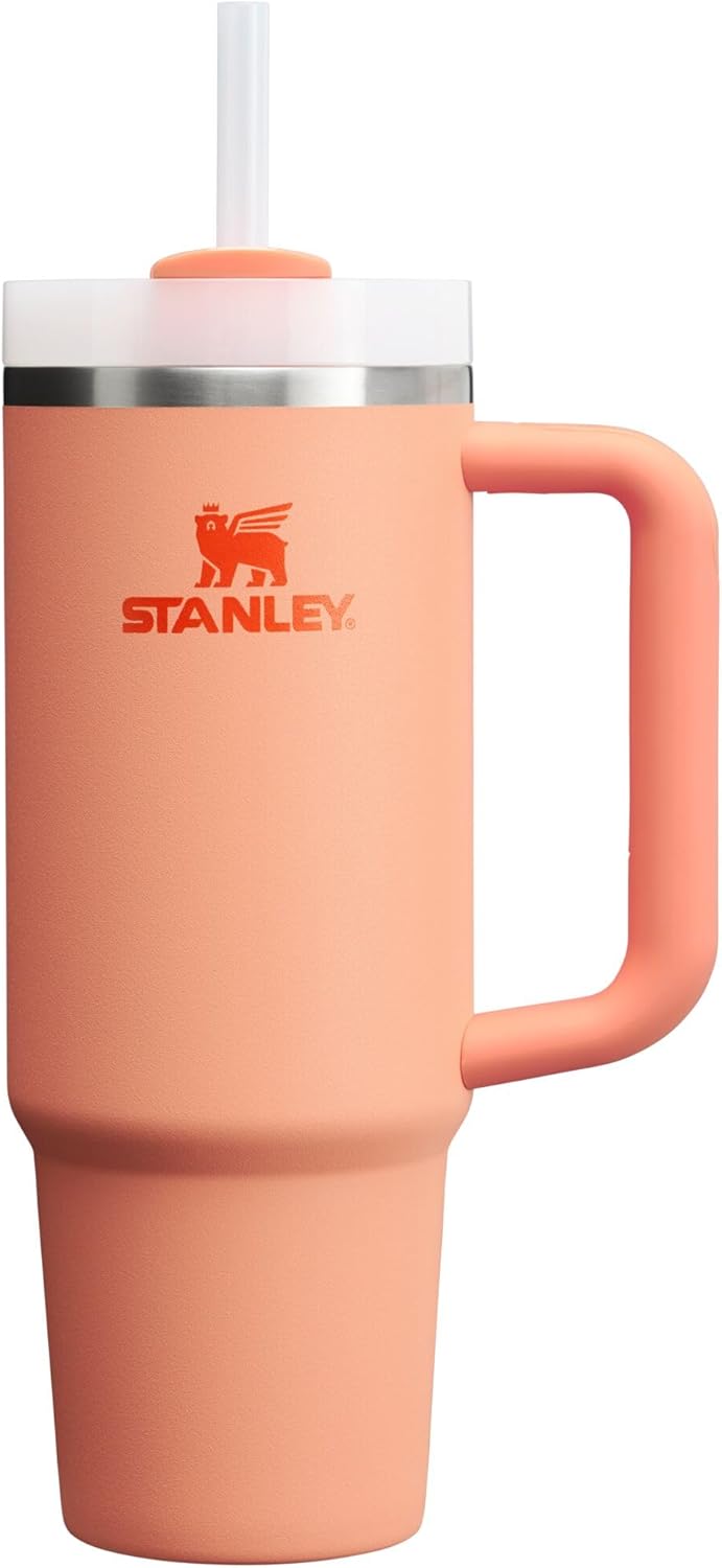 STANLEY Quencher H2.0 Tumbler - 30 oz Insulated Stainless Steel with Handle & Straw | Nectarine Color