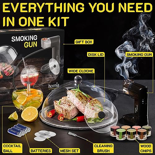 Homia Premium Cocktail Smoker Kit 1pc - Smoke Infuser & Accessories for Drinks & Food