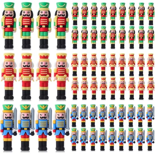 Chunful 60 Pcs Mini Nutcracker Figurines Christmas Party Favors Holiday Decor