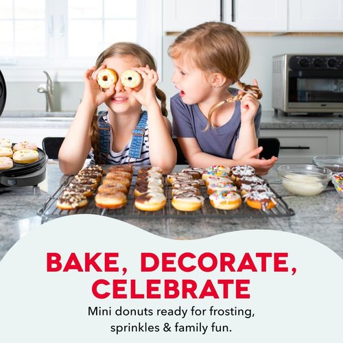 Dash MultiMaker® Treat Maker System - Create Mini Donuts, Cupcakes & Waffles - Easy Cleanup, Aqua