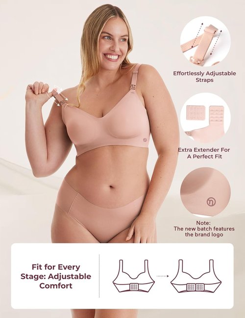 Momcozy Nursing Bra - YN21 Seamless Ultra Comfort Maternity Bra for Breastfeeding | Natural Shape, Sleep Bralette