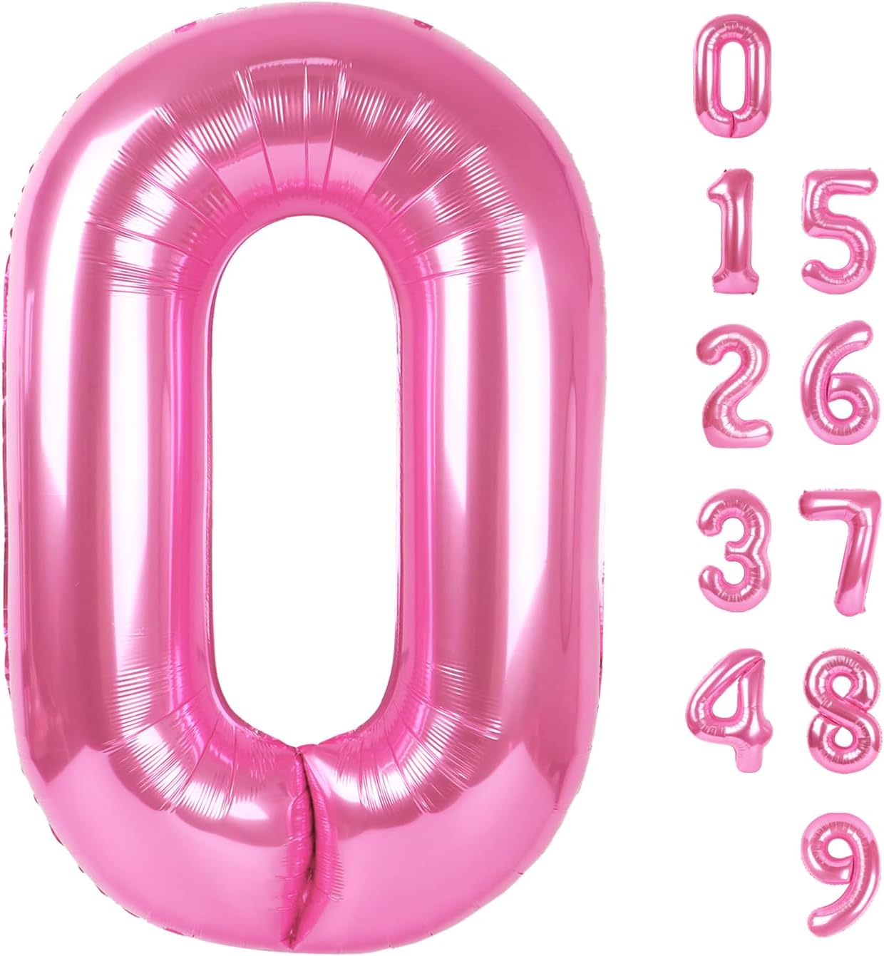 Number 0 Balloons - 40 Inch Pink Birthday Decorations for Milestone Events & Baby Showers