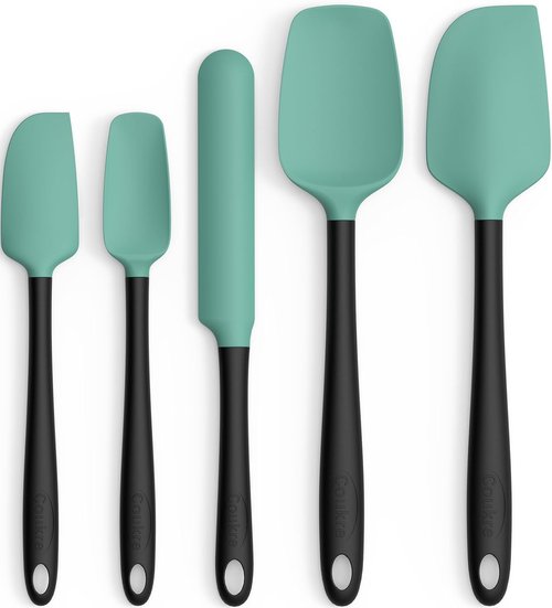 Coukre Silicone Spatula Set - High Temperature Resistant, Food Grade, Dishwasher Safe | Aqua Green, 5-Piece Set
