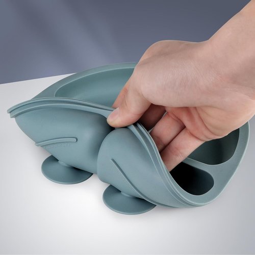 Eascrozn Baby Feeding Set - 2 Pack Silicone Suction Plates & Utensils | BPA Free Toddler Weaning Supplies