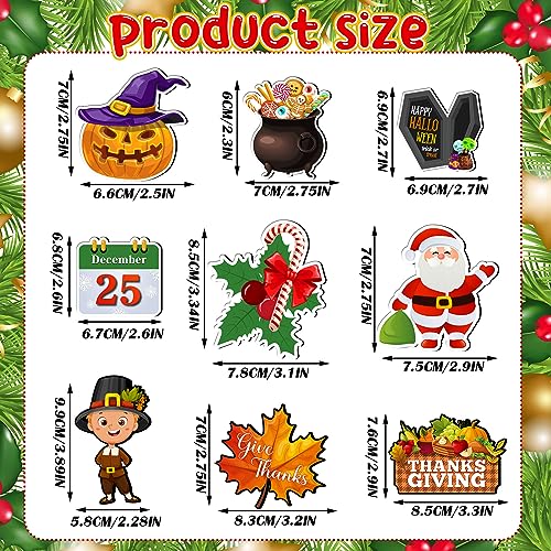 Funtery 30Pcs Holiday Refrigerator Magnets Set – Thanksgiving, Halloween & Christmas (Pumpkin Theme)