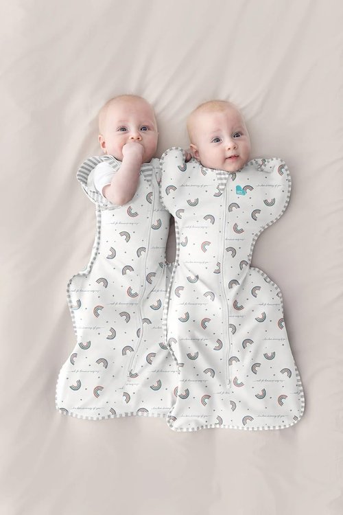 Love To Dream Swaddle UP - Baby Sleep Sack for Self-Soothing | Snug Fit, 1.0 TOG, Medium 13-19lbs, Rainbow Dream