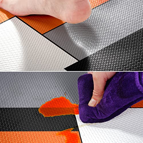 2-Piece Anti-Fatigue Kitchen Rug Set, Geometric Cushioned Non-Slip Floor Mats