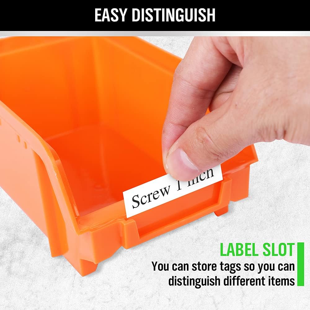 SWANLAKE Heavy-Duty Wall-Mounted Storage Bins | 30-Bin Garage Tool Organizer for Small Hardware