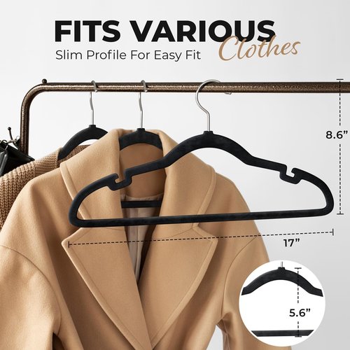 Modern Space Velvet Hangers - 200 Pack Slim Space-Saving Design for Shirts, Pants & Dresses