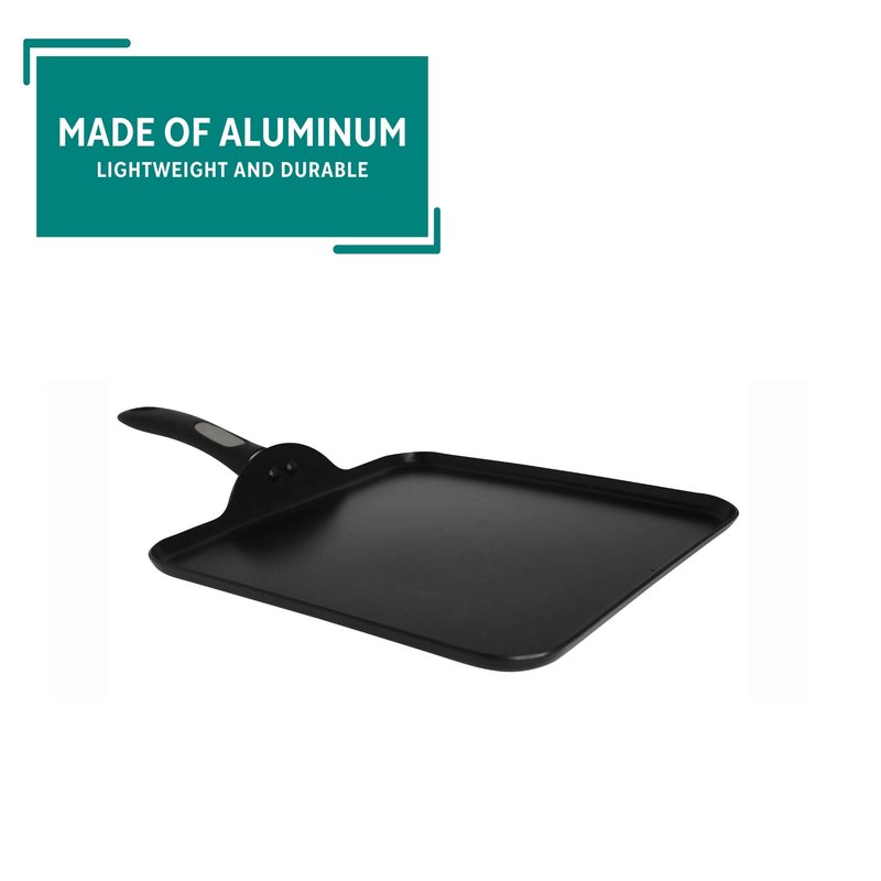 Mirro A79713 Get A Grip Aluminum Nonstick Griddle Cookware, 11-Inch, Black