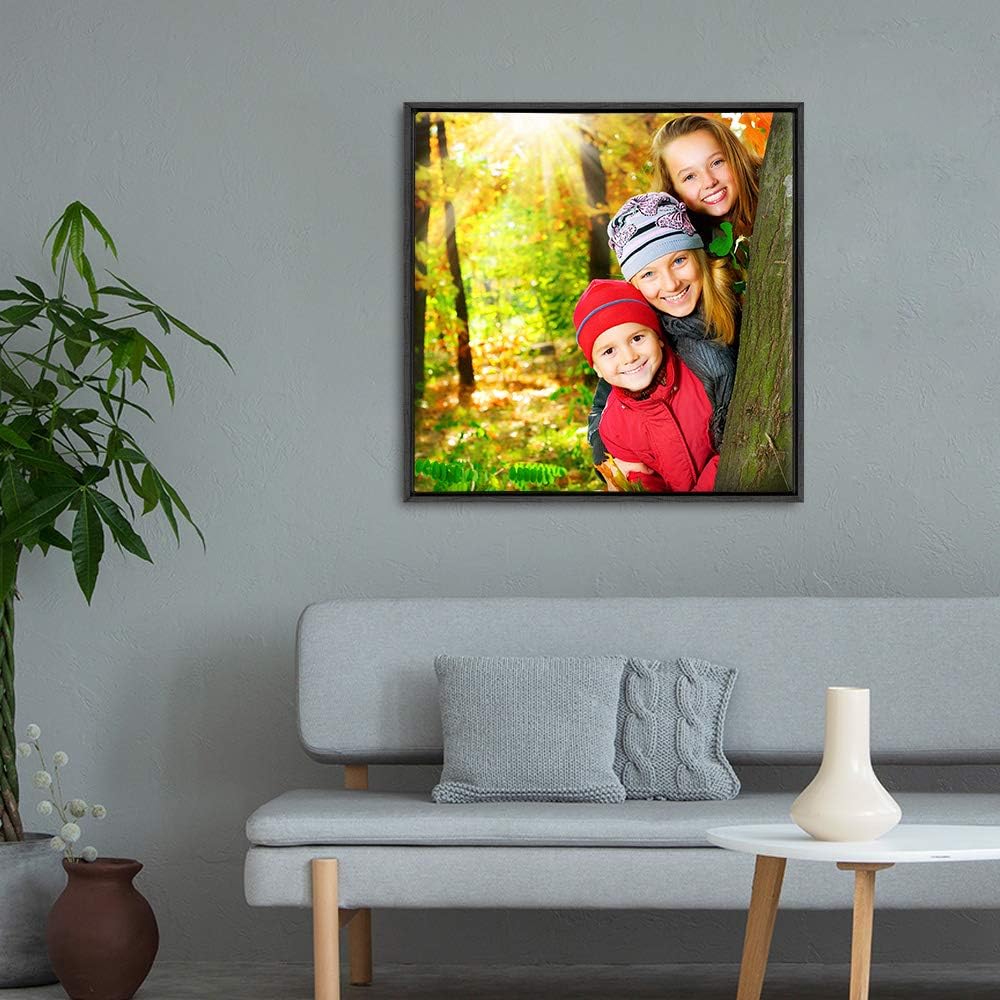 wall26 Framed Canvas Wall Art - Custom Home Decor for Living Room & Bedroom | 16"x16", Black Frame